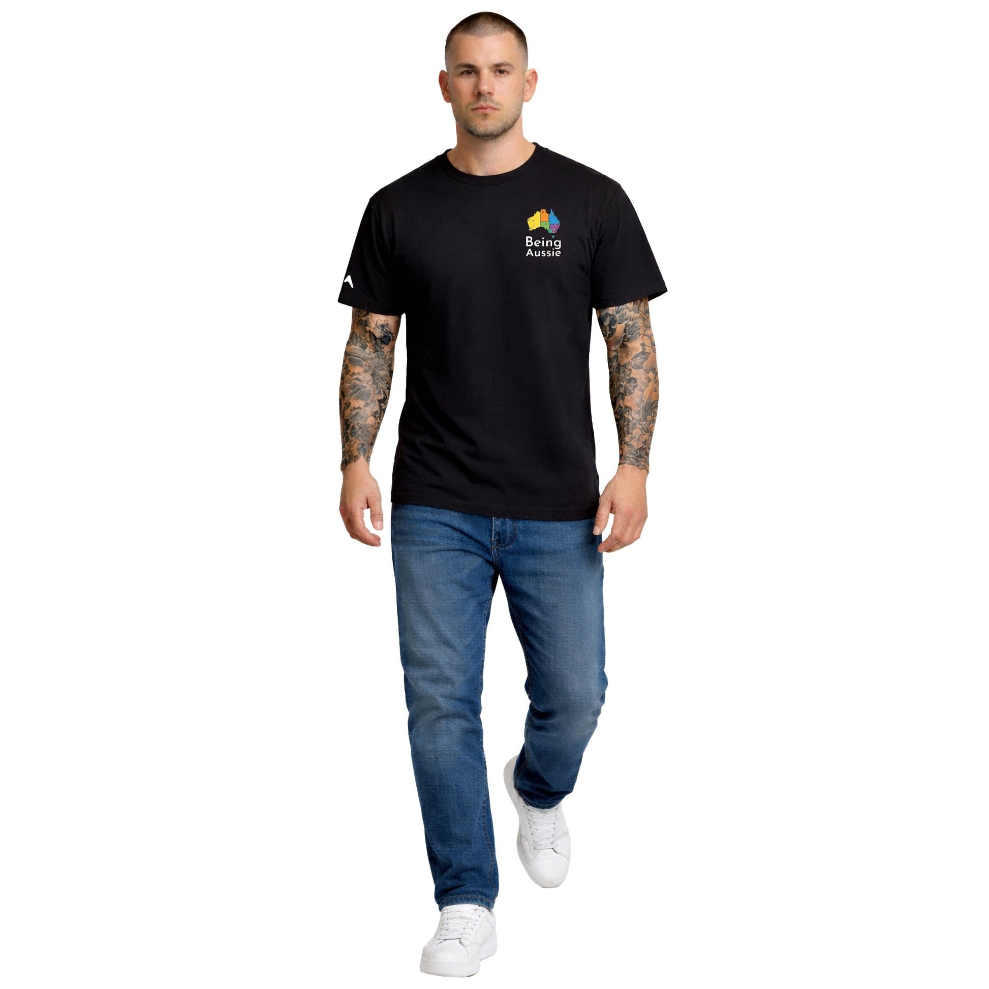 Adventure Begins Black Tee – Premium Cotton Australia Travel T-Shirt - Being Aussie