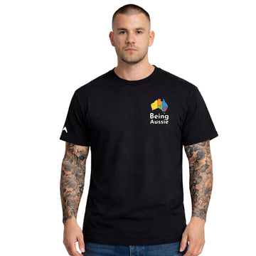 Adventure Begins Black Tee – Premium Cotton Australia Travel T-Shirt - Being Aussie