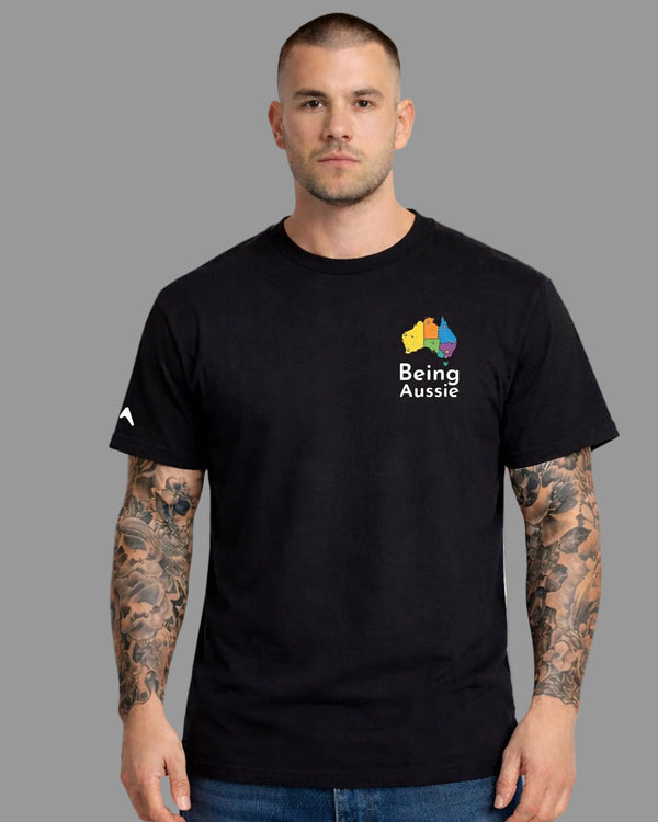 Adventure Begins Black Tee – Premium Cotton Australia Travel T-Shirt - Being Aussie