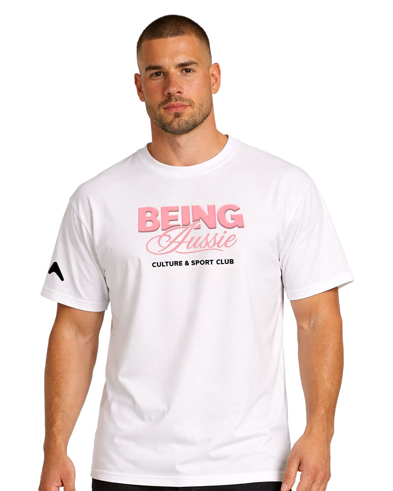 Crimson Core White Tee - Being Aussie