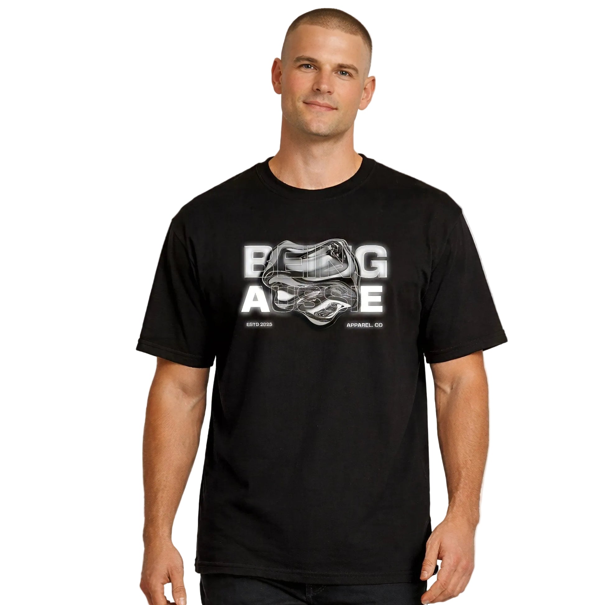 Iron Core Black Tee - BA17 - Being Aussie