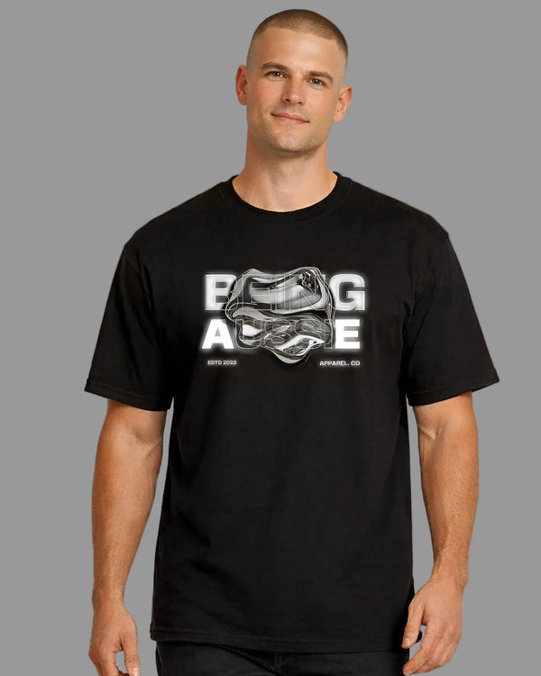 Iron Core Black Tee - BA17 - Being Aussie