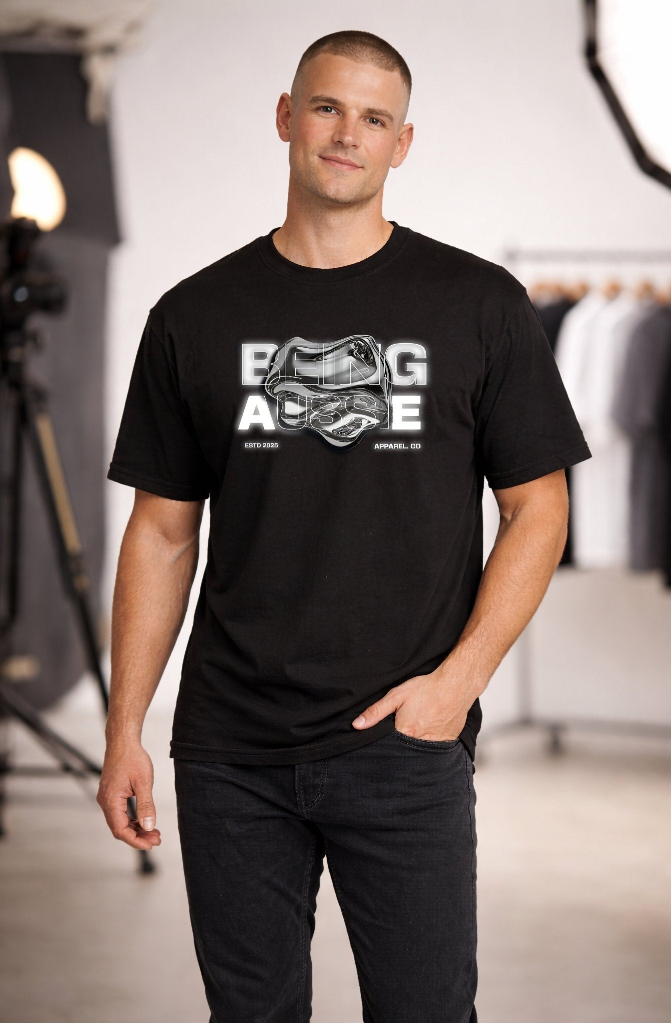 Iron Core Black Tee - BA17 - Being Aussie