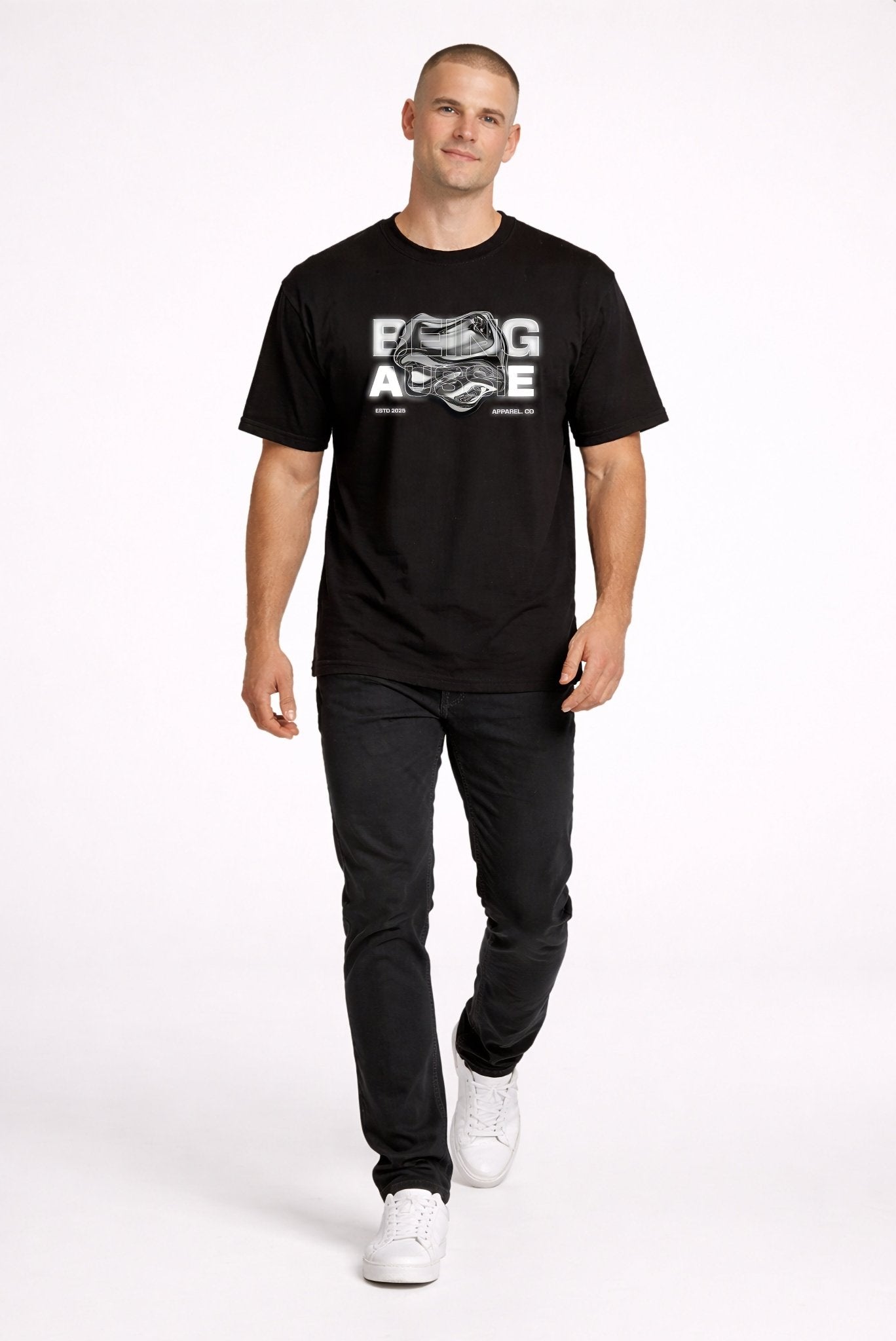 Iron Core Black Tee - BA17 - Being Aussie