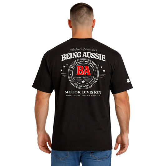 Iron Rider Black Tee - Being Aussie