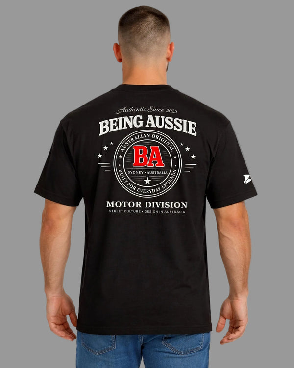 Iron Rider Black Tee - Being Aussie