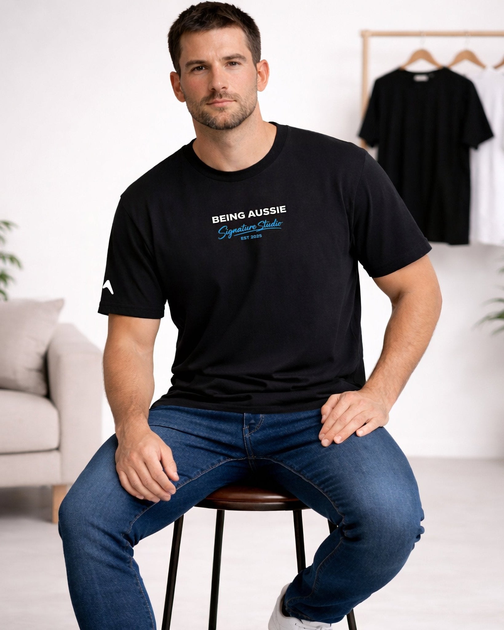 Pacific Core Black Tee - Being Aussie