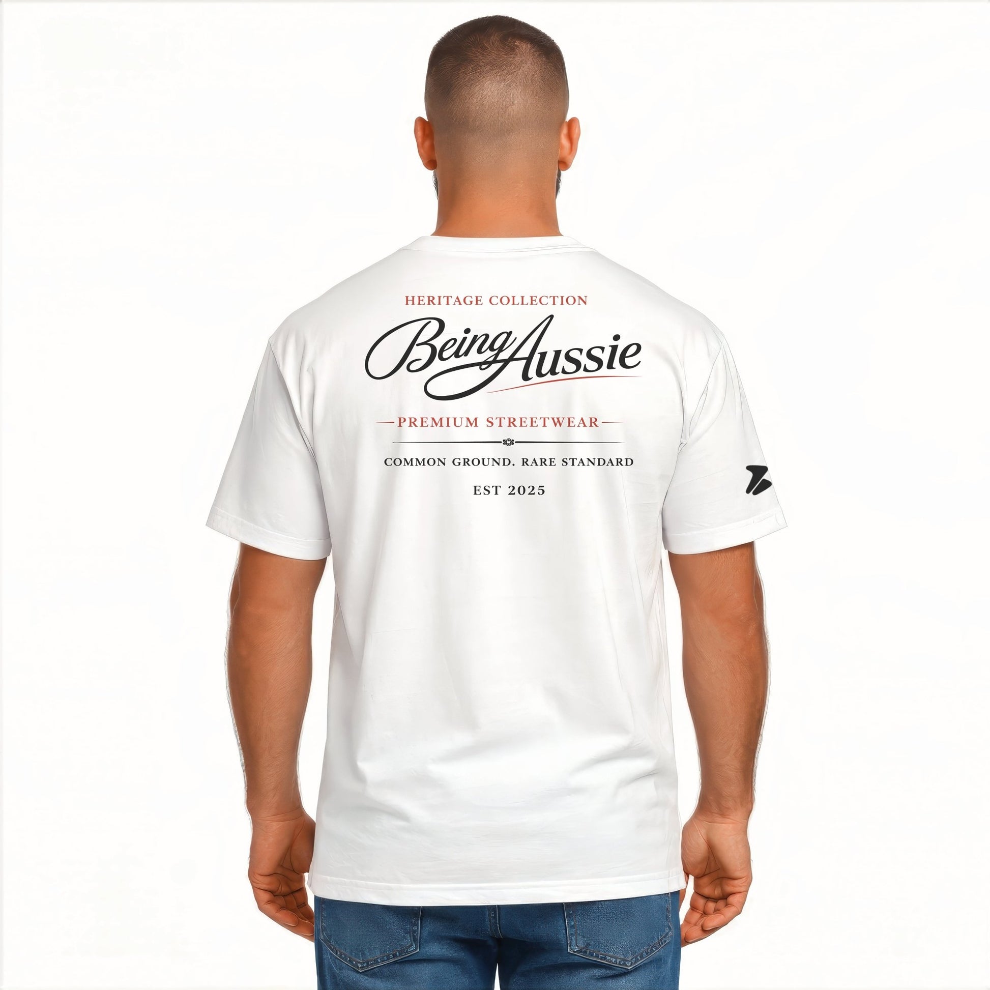 Signature Script White Tee - Being Aussie