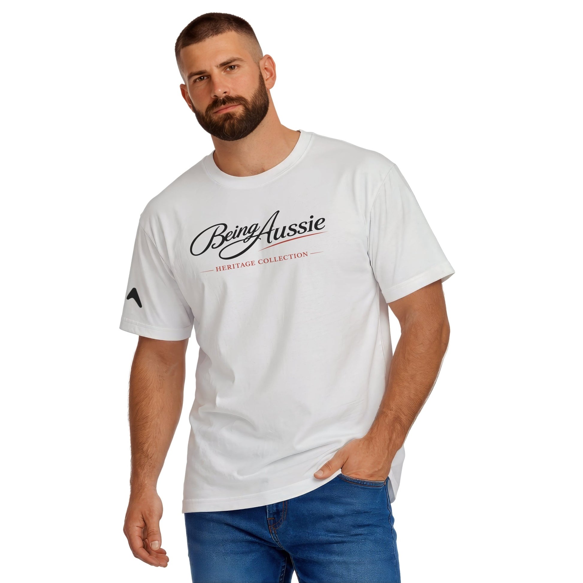 Signature Script White Tee - Being Aussie